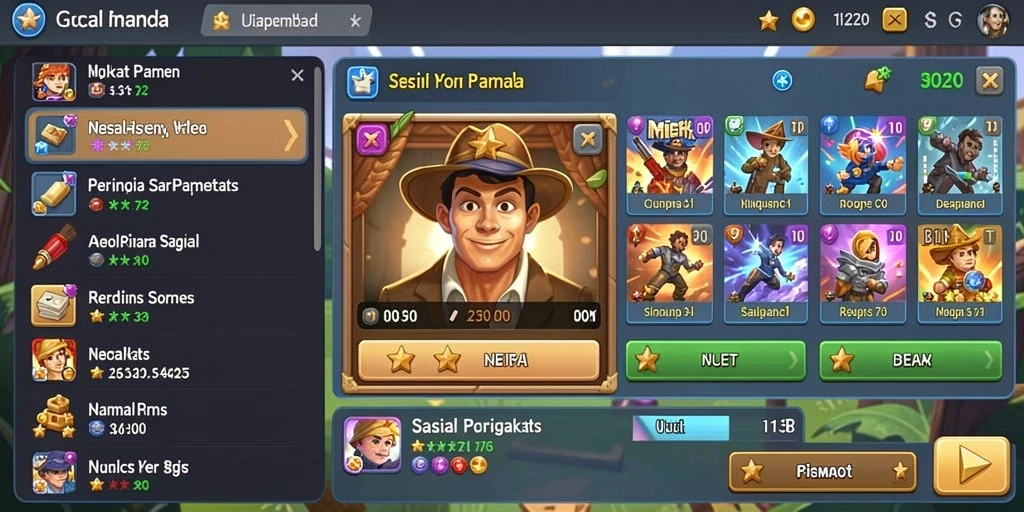 Tampilan antarmuka game yang menarik dan user-friendly.